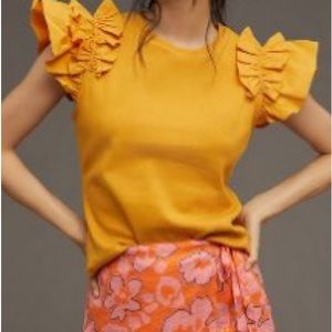 Anthropology Ruffle Top, Sixe XL, Color Bronze